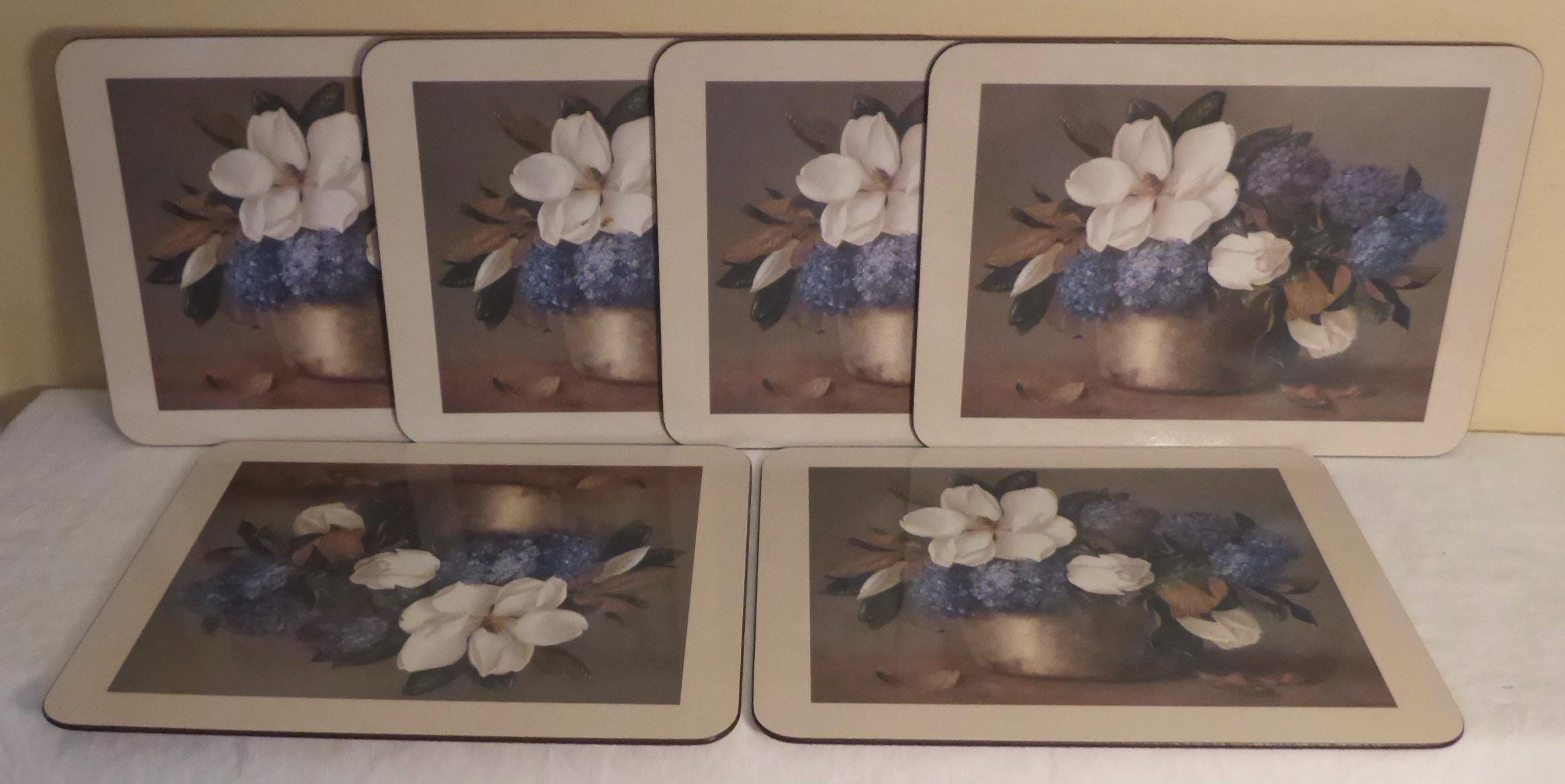 Set of 6 Jason Placemats in Original Box - 6 Vintage Floral Jason