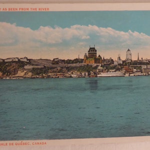 Quebec City As Seen From River Post Card Circa 1930 - Vue Generale De Quebec Canada Carte postale vers 1930 - Old Quebec City Post Card