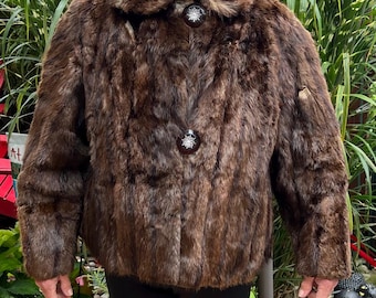 Vintage Damaged 1960's Dark Mink Short Coat - Size Medium - Vintage Dark Mink Cutter Coat - Vintage Mink Coat for the Crafter