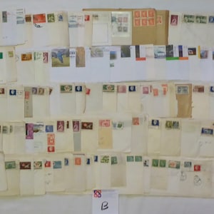 Large Lot of Vintage Canadian Post Marked Stamps on Envelopes - 1950&#39;s, 1960&#39;s and 1970&#39;s Post Marked Canadian Stamps - LOT B