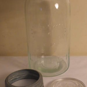 Antique Dominion Glass Crown 2 Quart Green Canning Jar - Vintage Crown Green Canning Jar - Old Canning Jar - Grandma&#39;s Canning Jar #7
