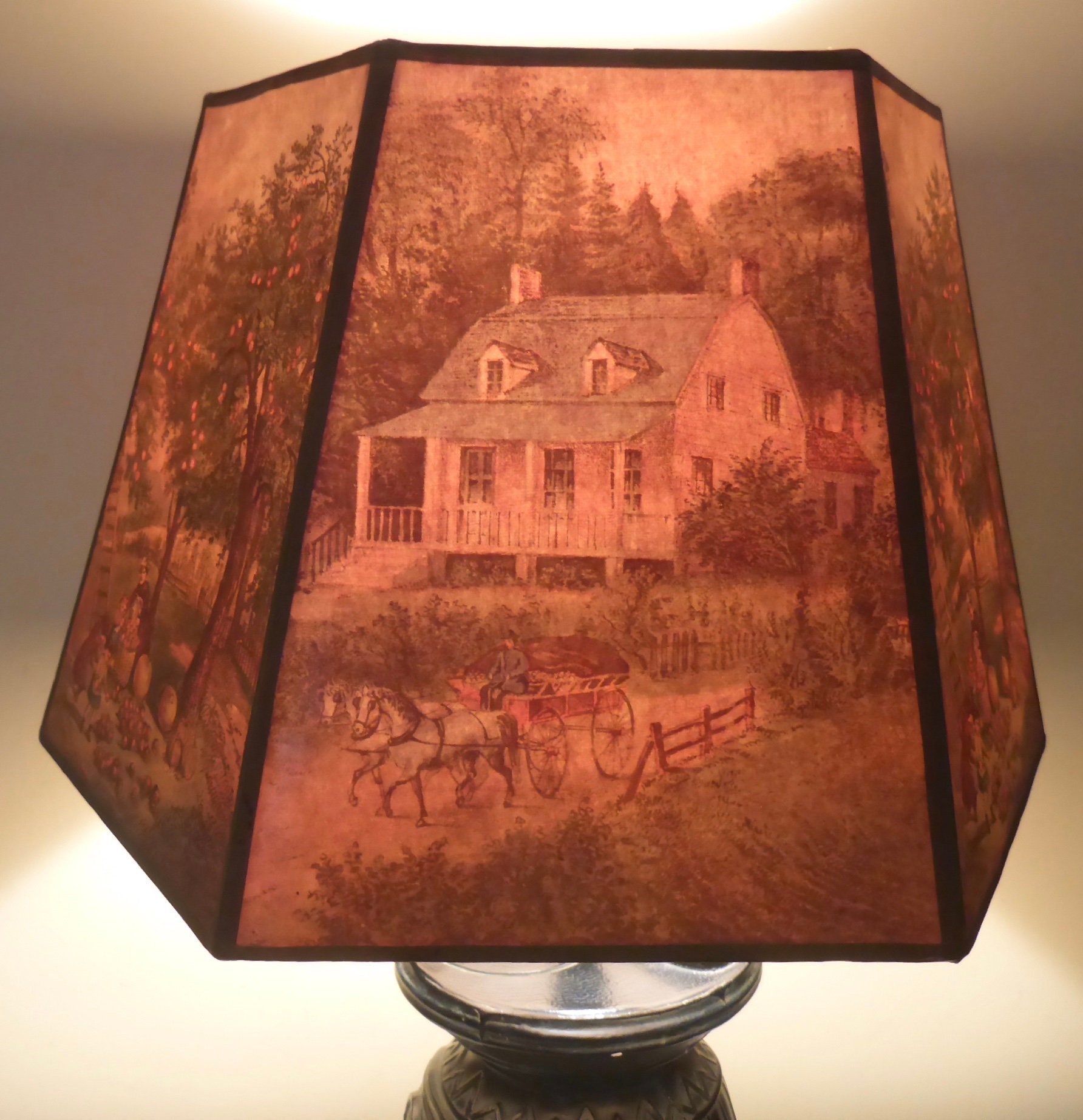 Vintage Pot Belly Stove Lamp With Custom Made Shade Vintage Etsy