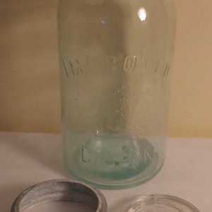 Antique Dominion Glass Crown 2 Quart Green Canning Jar - Vintage Crown Green Canning Jar - Old Canning Jar - Grandma&#39;s Canning Jar #6