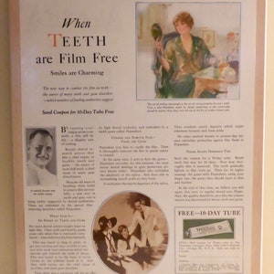Ladies Home Journal April 1927 Pebeco Toothpaste Plaqued Advertisement - Dental Office Decor - Bathroom Decor