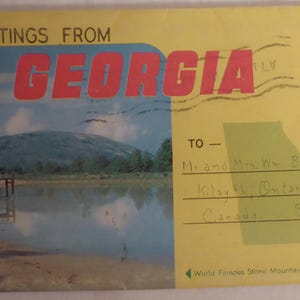 Carnet de cartes postales dépliant vintage des années 1970 - Cartes postales de Géorgie des années 1970 - Souvenir de Géorgie