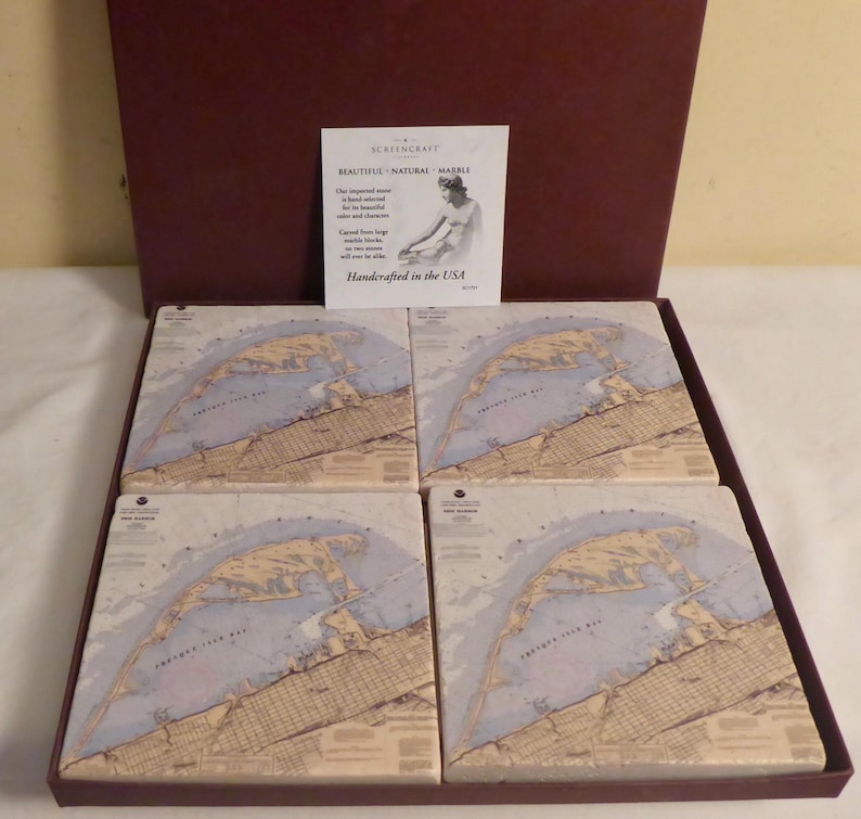 Harvard Screencraft Tileworks Set of Marble Coasters - Thumbnail 4