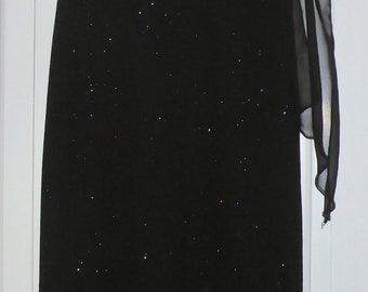 Vintage Black Evening Gown Made in Canada - Vintage Sears Jessica Petites Black Sparkly Evening Dress made in Canada - Size 4 - NWT