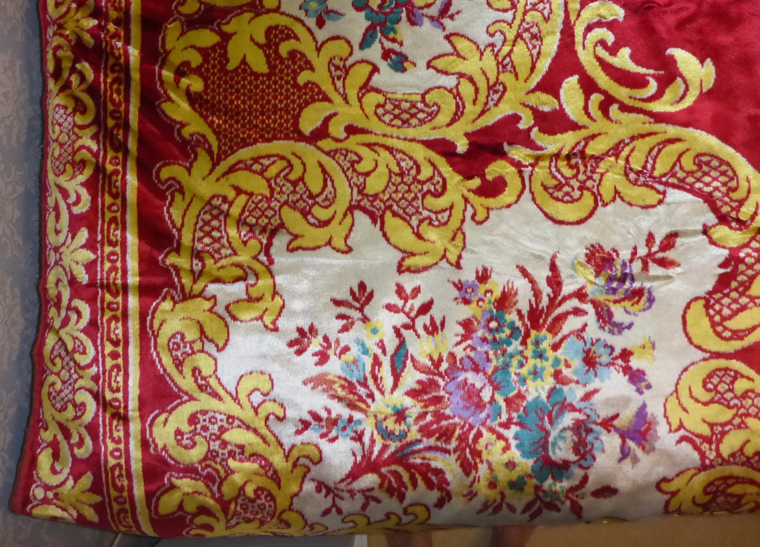 Vintage Italian Velvet Bedspread Vintage Italian Wedding Etsy