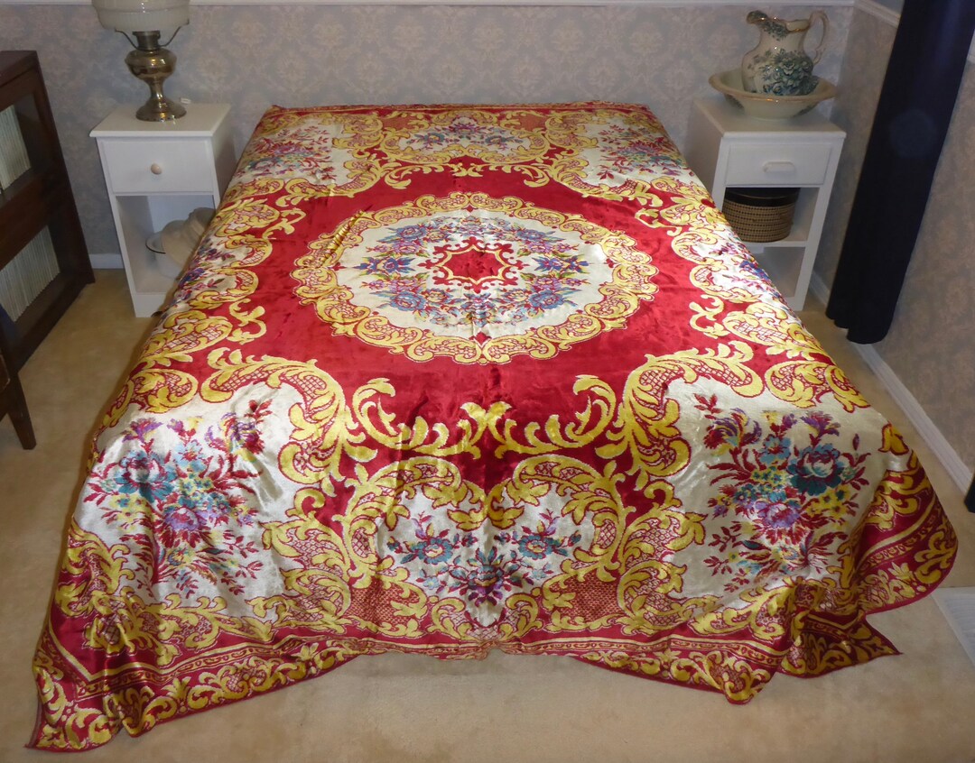 Vintage Italian Velvet Bedspread Vintage Italian Wedding Bedspread 80 X 80 Vintage Italian