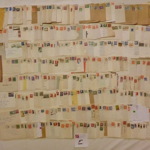 Large Lot of Vintage Canadian Post Marked Stamps on Envelopes - 1950&#39;s, 1960&#39;s and 1970&#39;s Post Marked Canadian Stamps - LOT E