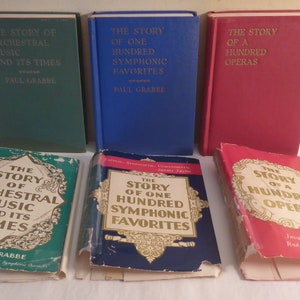 Set of 3 Vintage Music Books by Paul Grabbe and Felix Mendelsohn published by Grosset & Dunlap New York Circa 1942