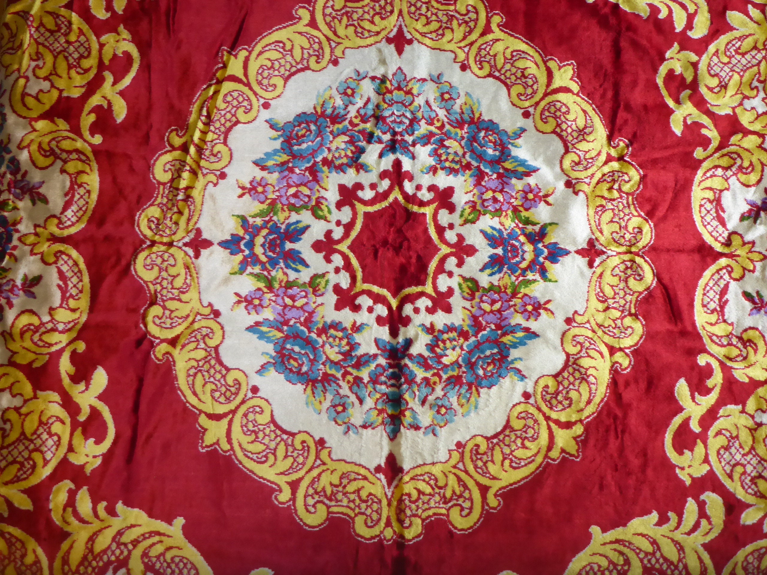 Vintage Italian Velvet Bedspread Vintage Italian Wedding Etsy