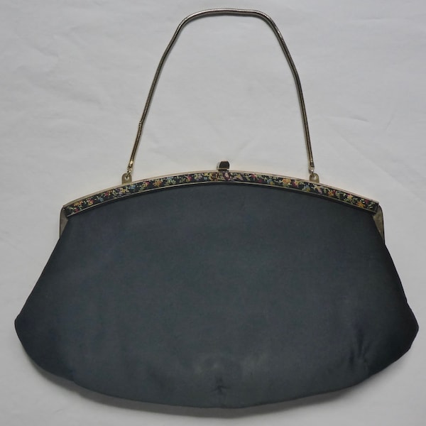 Vintage 1930s Black Taffeta Evening Bag main image 0