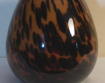 Vintage Hutschenreuther Cased Art Glass Vase - Vintage Hutschenreuther Tortoiseshell Cased Art Glass Vase - Tortoiseshell Art Glass
