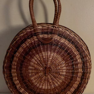 Vintage Hand Woven Rattan Purse - Vintage Hand Woven Rattan Handbag - Vintage Hand Woven Basket Purse - Boho Rattan Purse