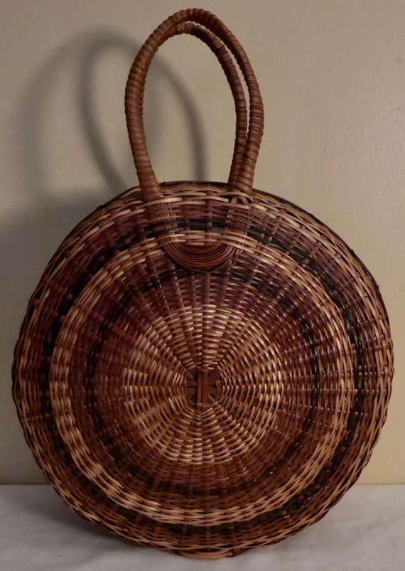 Vintage Hand Woven Rattan Purse - Vintage Hand Wo… - image 1