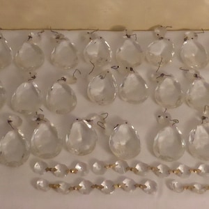Large Lot of Vintage Glass Prisms - 5 1/2 Pounds of Vintage Glass Chandelier Prisms - Large Lot of Vintage Crystal Chandelier Prisms