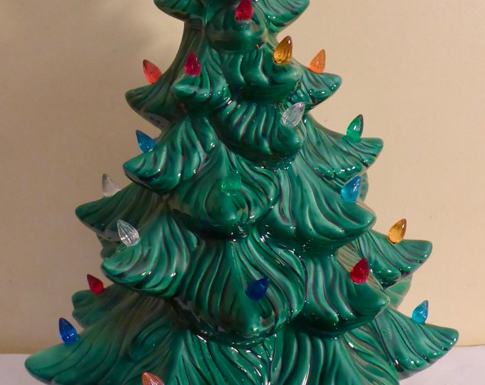 True Vintage Green Ceramic Christmas Tree Vintage 17 1/2 Green Ceramic