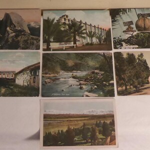 9 cartes postales californiennes antiques - 9 cartes postales californiennes de l'époque victorienne - 9 cartes postales californiennes antiques du début des années 1900 - Californie