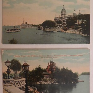 2 cartes postales du fleuve Saint-Laurent, Mille-Îles, baie d'Alexandria, vers le début des années 1900 - The Valentine & Sons Publishing Co. Ltd.