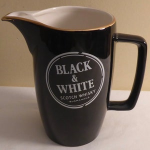Vintage Wade England Ceramic Black & White Scotch Whisky Buchanans Pitcher - Wade Black and White Scotch Whisky Pitcher made in England