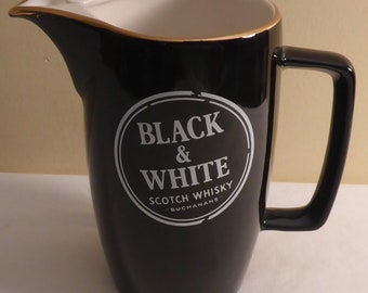 Vintage Wade England Ceramic Black & White Scotch Whisky Buchanans Pitcher - Wade Black and White Scotch Whisky Pitcher made in England