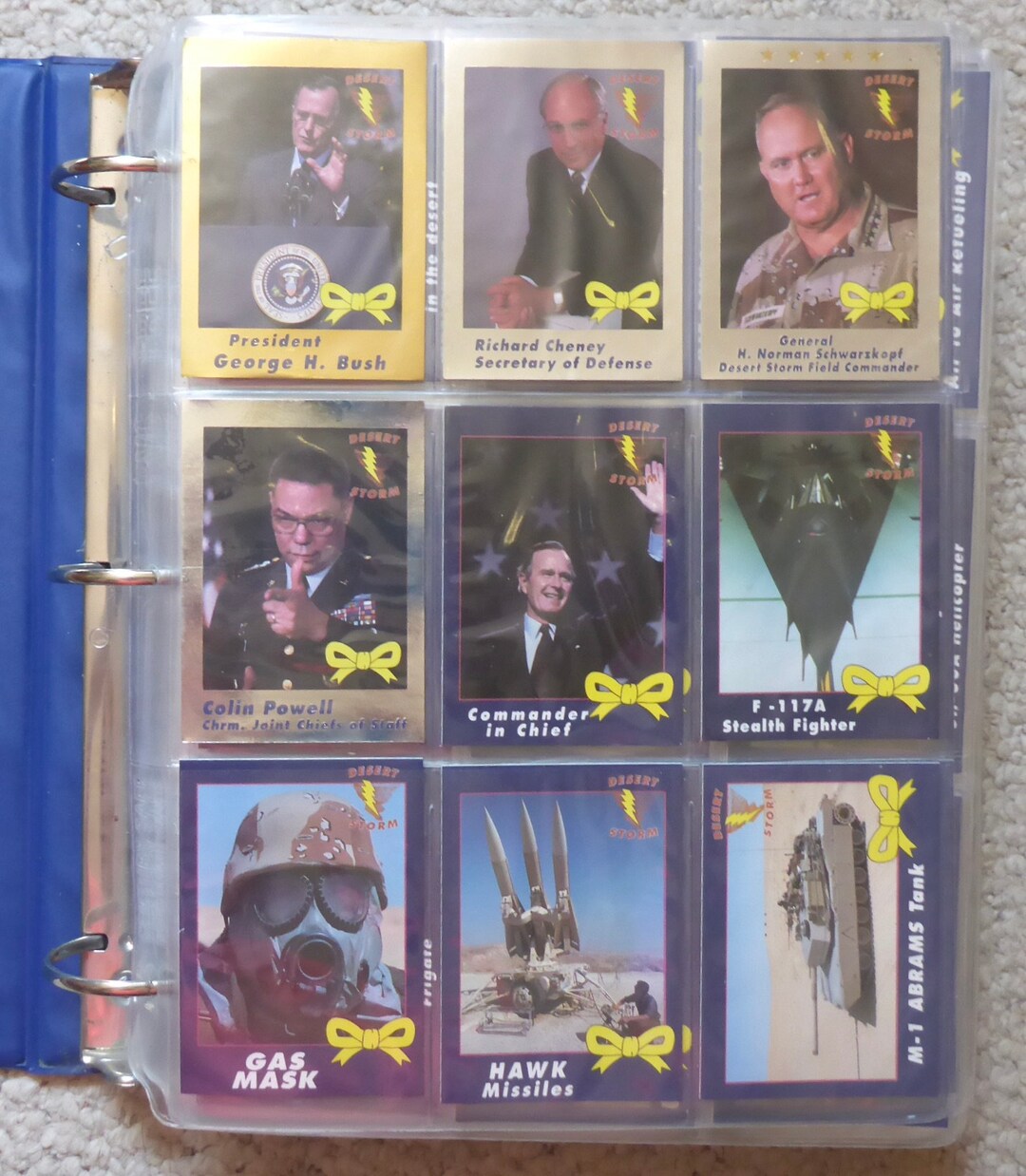 Large Lot of Desert Storm Trading Cardsyellow Ribbon Set, Topps Set