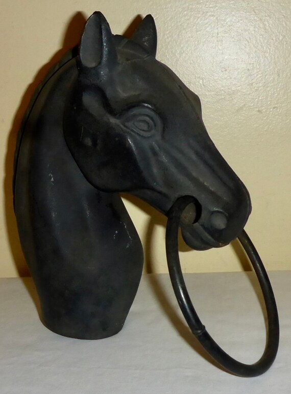 Vintage Cast Iron Horse Head Hitching Post Topper Cast Iron Etsy