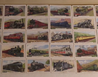48 Vintage Cigarette Cards - British Railways. 1938. Full Set. Senior  Service. Tobacco Cards Trade Cards. Trains Rail Locomotive Gift