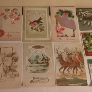 15 Antique Christmas Post Cards Circa Early 1900's-15 Victorian Era Christmas Post Cards-Antique Christmas Post Cards-Victorian Christmas