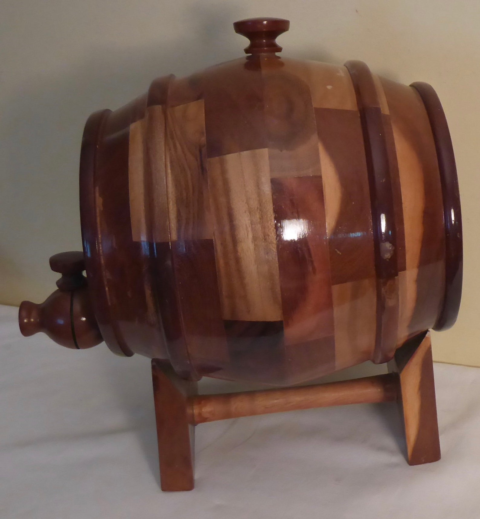 Vintage Wooden Whiskey Barrel Keg on Stand with 6 Shot Glasses Etsy