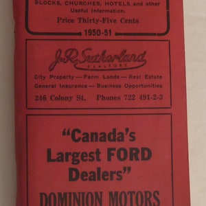 Vintage Winnipeg City Guide Circa 1950 - Vintage Winnipeg Canada Travel Guide - Vintage Winnipeg Canada Advertising - 1950 Winnipeg Map