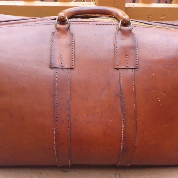 Vintage J. Eveleigh & Co. Limited Montreal Genuine Leather Travel Bag - 1930's Leather Travel Bag - J. Eveleigh Co Montreal Leather Suitcase