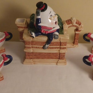 1997 Humpty Dumpty Tea Set - 1997 Department 56 Humpty Dumpty Tea Set - Vintage Humpty Dumpty Storybook Tea Set - Child&#39;s Tea Set