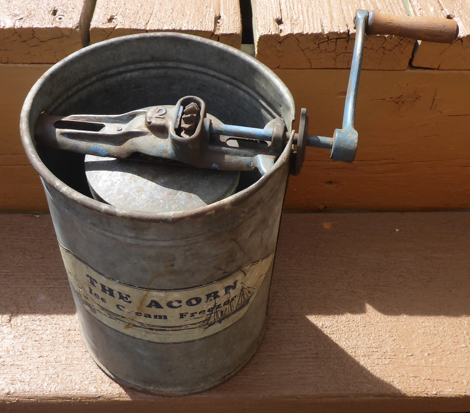 Antique Galvanized Hand Crank Ice Cream Maker Antique Acorn Etsy
