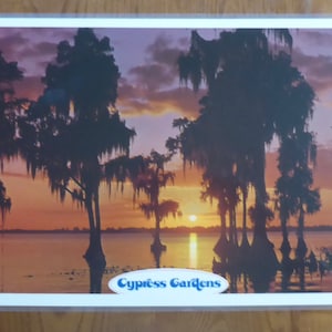 Vintage Cypress Gardens Florida Laminated Placemat - Cypress Gardens Florida - Souvenir of Florida - Souvenir of Cypress Gardens Florida