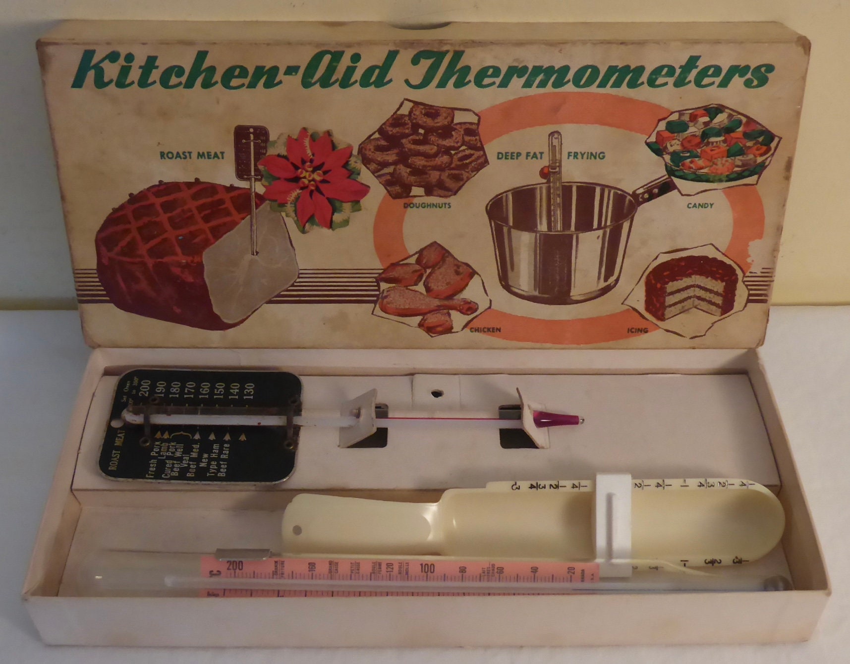 2 Vintage Glass Candy / Deep Fry Thermometers! Springfield Ohio, USA