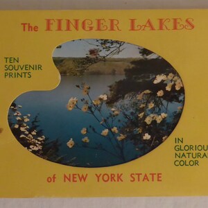 Impressions vintage souvenirs des Finger Lakes de l'État de New York - Mini carnet de cartes postales vintage Souvenir des Finger Lakes NY