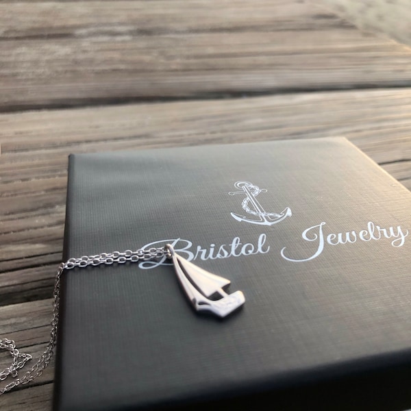 Nautical Sailboat Sterling Silver Necklace