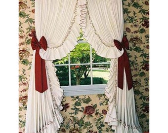 Pearl Edge Ruffle Curtains (WHITE BASE)