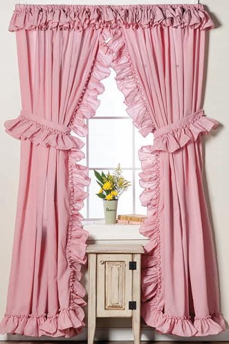 Priscilla Cottage Ruffled Curtains Etsy
