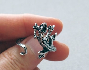 Gecko Statement Ring | Nature Inspired Ring | Adjustable Lizard Ring | Lizard Wrap Ring