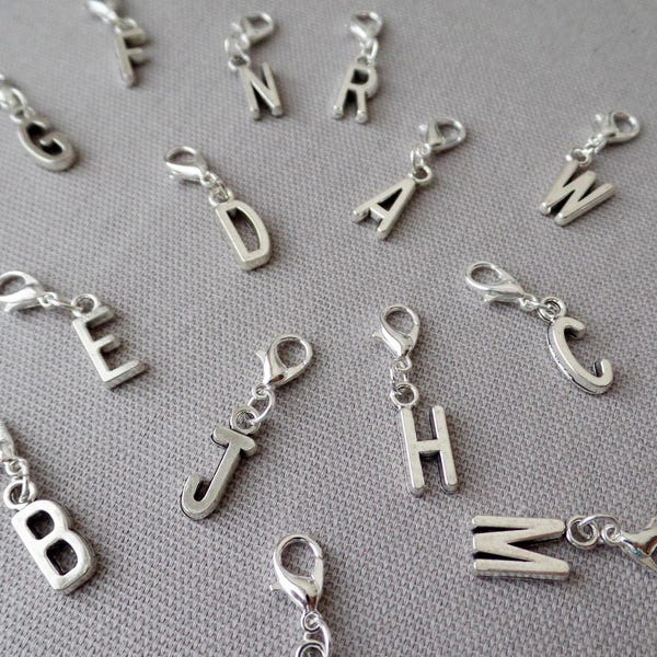 Initial Clip-On Charm | Personalized Silver Letter Charm