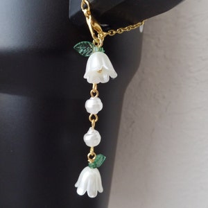 Lily of the Valley Tumbler Charm | Personalized Floral Handle Accessory