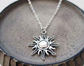 Silver Sunburst Necklace