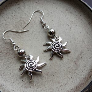 Whimsical Sun Earrings | Spiral Sun Earrings