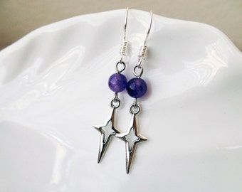 Star Earrings | Star Drop Earrings | Silver Jewelry