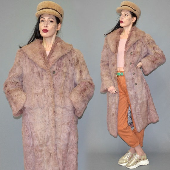 Vintage Pastel Pink Dyed Real Rabbit Fur Box Coat… - image 10