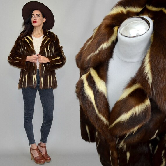 Vintage Real Skunk Fur Lush Glam Deluxe Hippy 197… - image 3