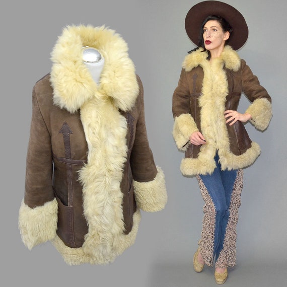 Vintage Thick Curly Shaggy Shearling Lamb Fur Cro… - image 4